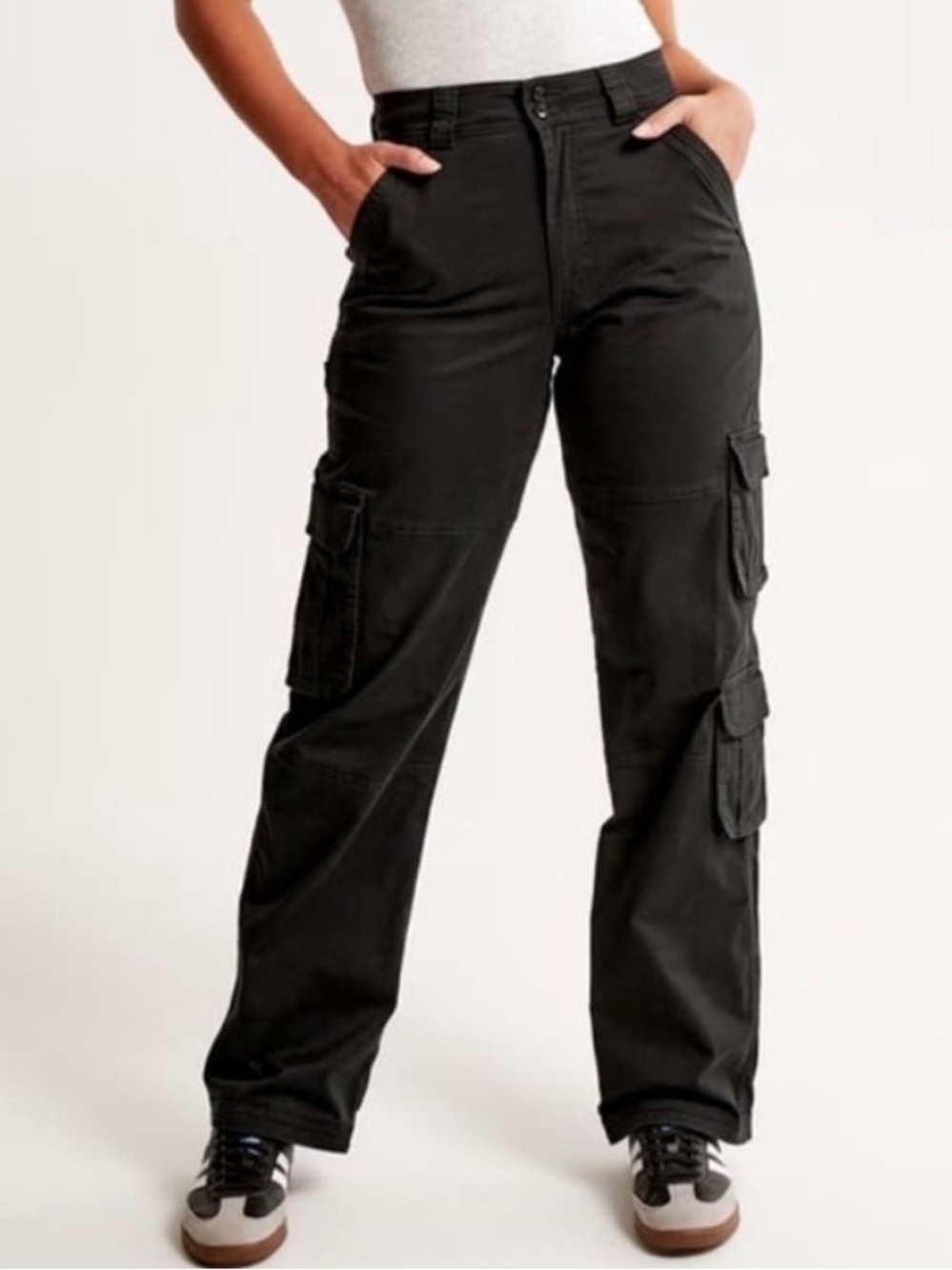 Abercrombie & Fitch Curve Love Cargo Pants Black 29/8R Y2K